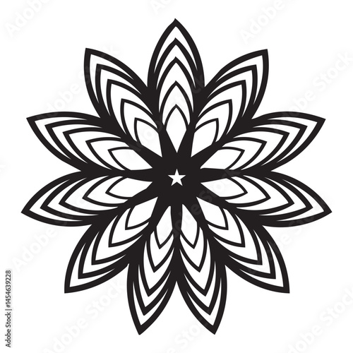 Intricate Geometric Floral Silhouette Design Pattern Graphic Illustration