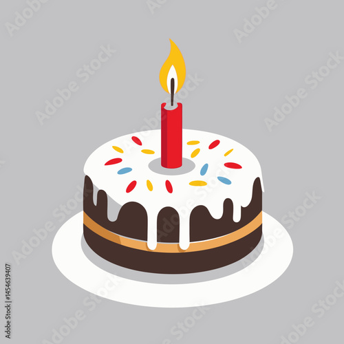 A sweet chocolate birthday cake with lit candles, perfect for a fun celebration