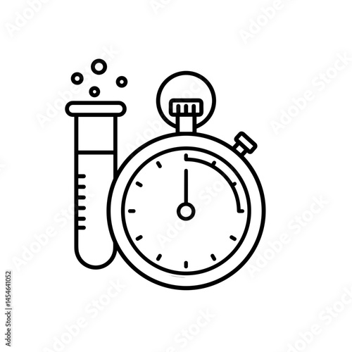 Urgent Medical tests stopwatch with test tube 