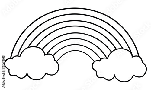 vector illustration of  rainbow and clou