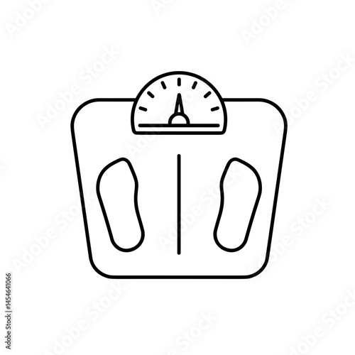 Weighing scale (body weight check) outline illustration  