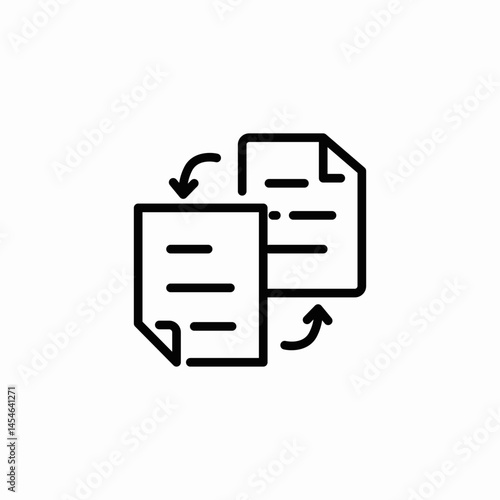 document exchange icon sign vector