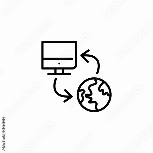 global data exchange icon sign vector