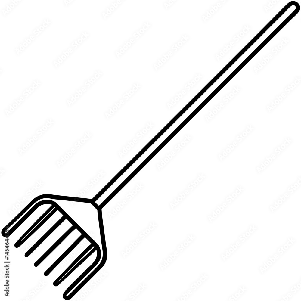 Minimal Rake Vector on White Background Minimal Rake Vector on White Background