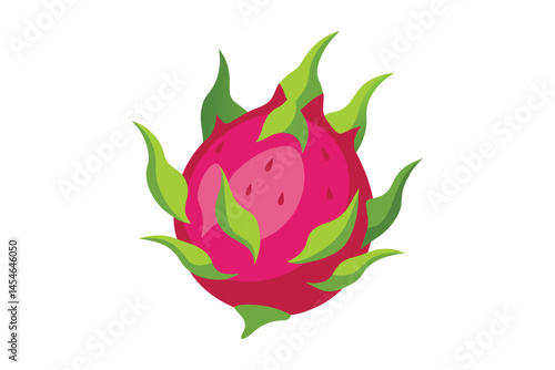3d red dragon fruit vector illustration isolated on white background