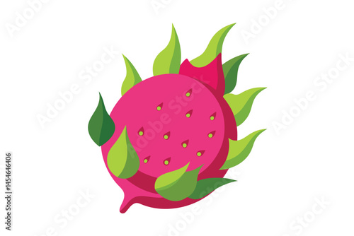 3d red dragon fruit vector illustration isolated on white background