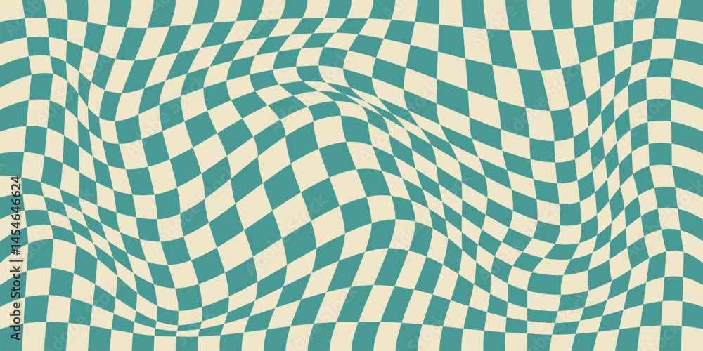 Distorted Checkered Background. Retro Geometric Grid Pattern with Distortion Effect. Distorted Checkered Background. Retro Geometric Grid Pattern with Distortion Effect.
