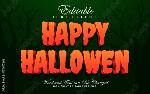 Happy Hallowen editable text effect in scary style