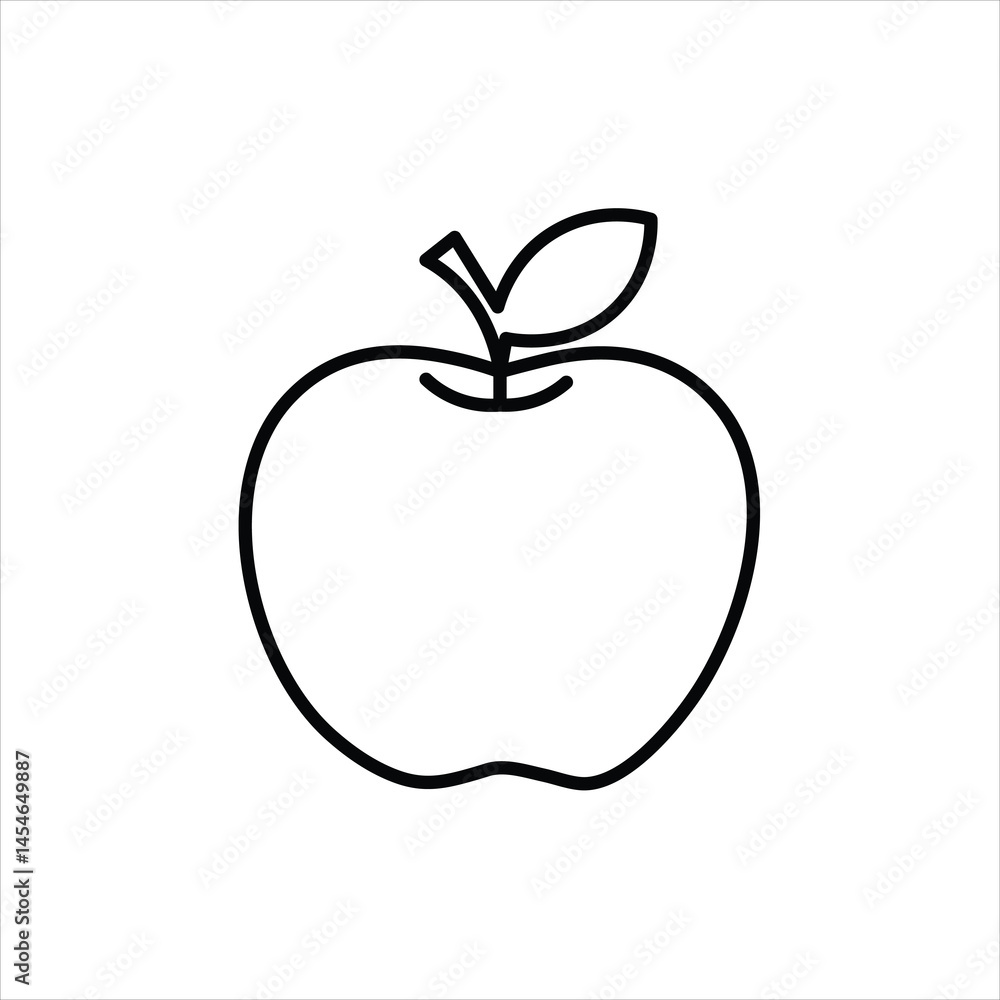 apple line icon vector on white background. apple line icon vector on white background.