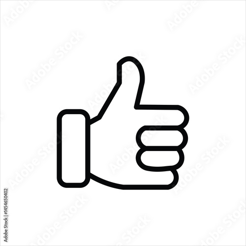thumbs up line icon vector on white background.
