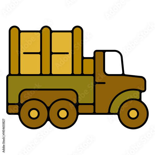 Icones pictogramme symbole camion ravitaillement militaire