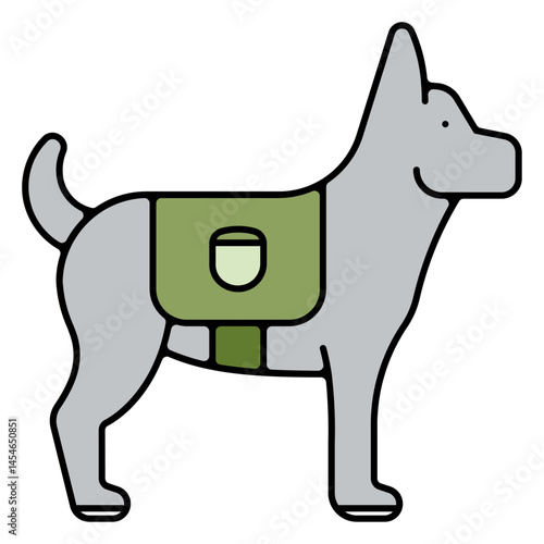 Icones pictogramme symbole chien militaire