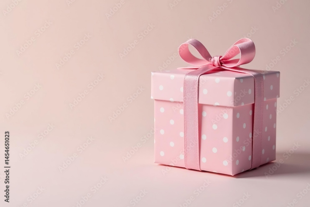 Obraz premium Pastel colored gift boxes with polka dots, charming pattern, polka dot, soft, bright