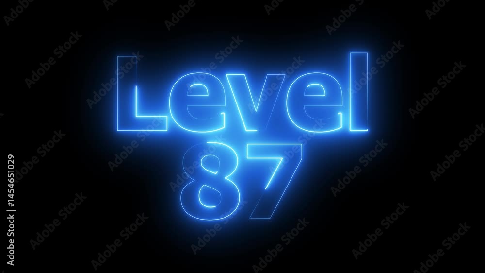 Level 87 animation by cyan color neon on black background. Level 87 animation by cyan color neon on black background.