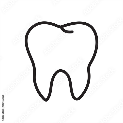 tooth line icon vector on white background.