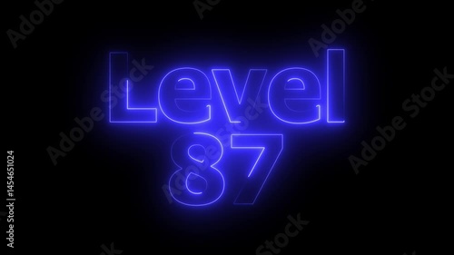 Wallpaper Mural Level 87 animation by blue color neon on black background. Torontodigital.ca