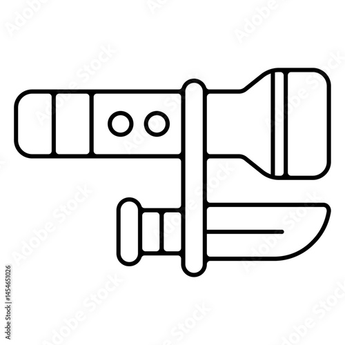 Icones pictogramme symbole lampe et couteau militaire