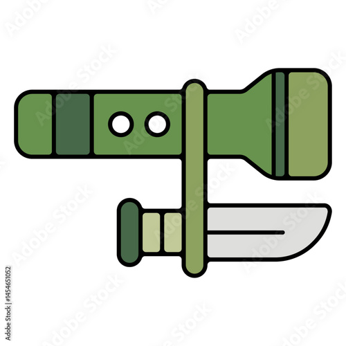 Icones pictogramme symbole lampe et couteau militaire