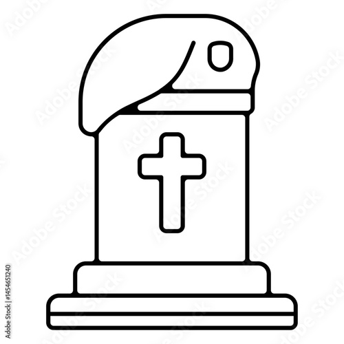 Icones pictogramme symbole tombe militaire