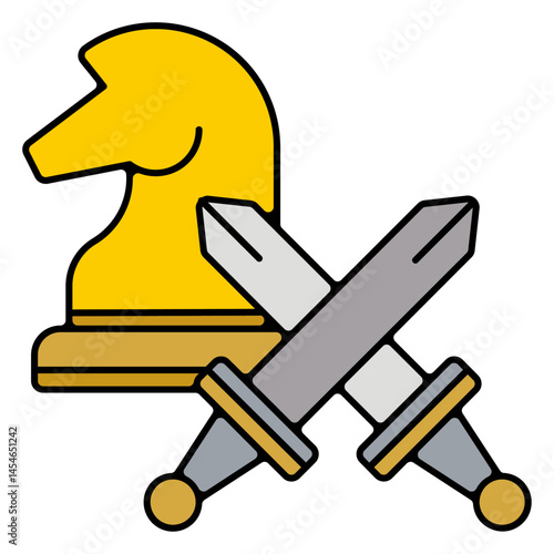 Icones pictogramme symbole stratégie echec militaire