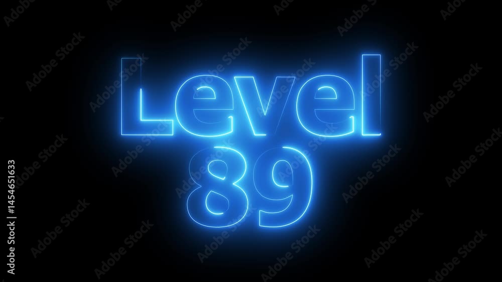 Level 89 animation by cyan color neon on black background. Level 89 animation by cyan color neon on black background.
