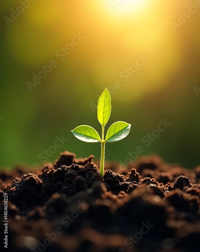 High-resolution photo of a green seedling sprouting from rich soil, bathed in warm sunlight—symbolizing growth, renewal, and the beauty of new beginnings.