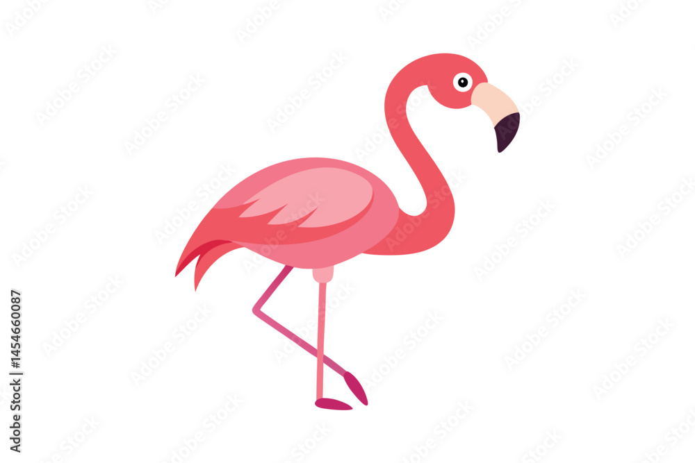 Obraz premium pink flaming vector illustration isolated on white background