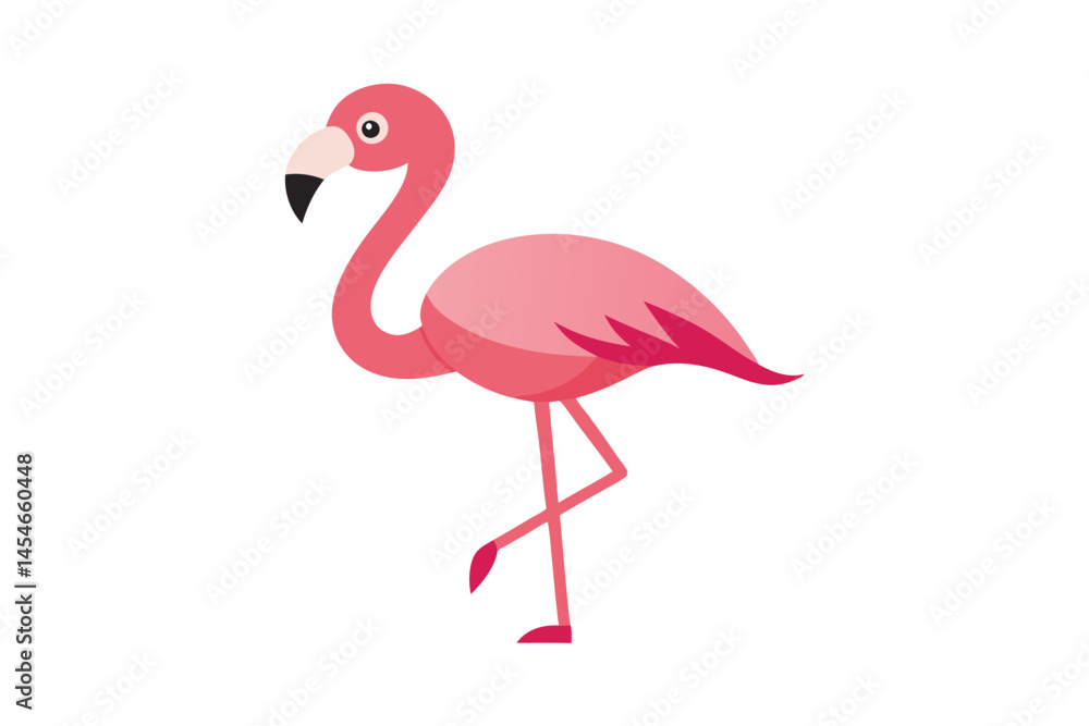 Obraz premium pink flaming vector illustration isolated on white background 