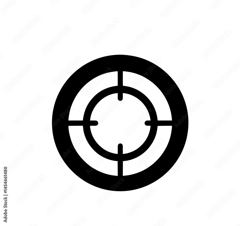 Focus on Target: A bold, graphic representation of a target, set against a blank background, symbolizing precision, focus, and strategic intent. Focus on Target: A bold, graphic representation of a target, set against a blank background, symbolizing precision, focus, and strategic intent.