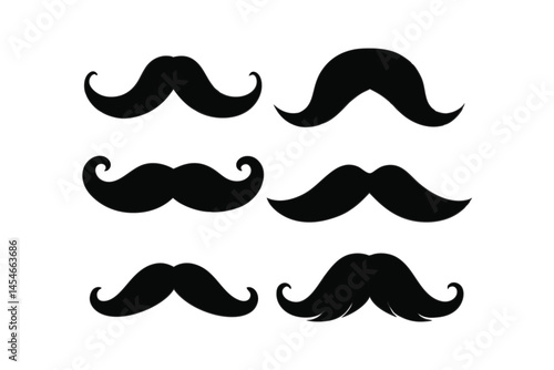 Mustaches icon set  vector illustration isolated on white background
