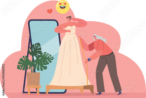 Bridal dress tailoring at salon