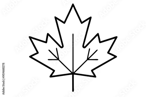 Minimalist Black Line Art of Maple Leaf – Canadian Symbol SVG Design

