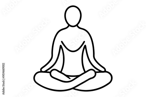 Simple Black Line Drawing of a Meditating Person – Wellness SVG Illustration

