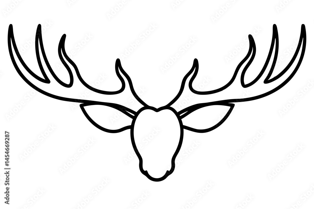 Simple Black Line Illustration of Moose Antlers – Minimal Wildlife Design
Simple Black Line Illustration of Moose Antlers – Minimal Wildlife Design