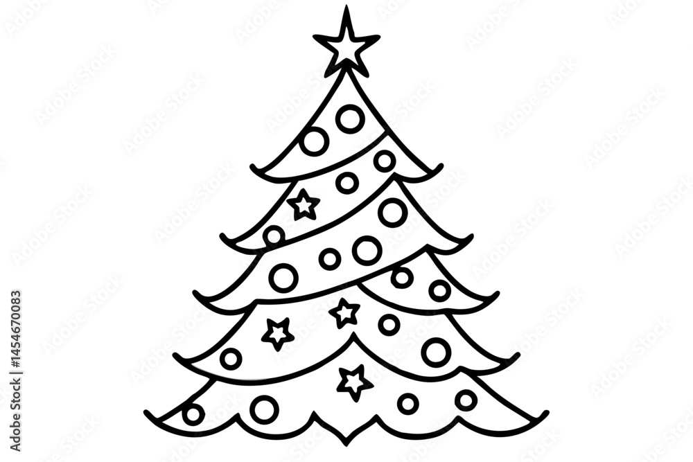 Simple Line Art of Decorated Christmas Tree – Minimal Holiday Illustration
Simple Line Art of Decorated Christmas Tree – Minimal Holiday Illustration