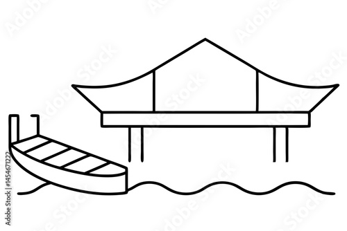 Simple Line Art of Wooden Dock with Canoe – Minimal Lakeside Illustration
Simple Line Art of Wooden Dock with Canoe – Tranquil Nature Illustration


