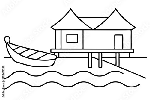 Simple Line Art of Wooden Dock with Canoe – Minimal Lakeside Illustration
Simple Line Art of Wooden Dock with Canoe – Tranquil Nature Illustration


