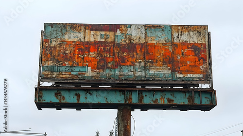 Wallpaper Mural Weathered billboard with rusted surface and peeling paint Torontodigital.ca