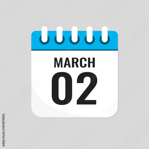 Icon page calendar day - 2 March