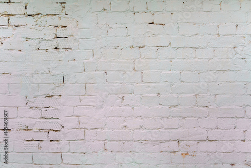 A brick wall covered with a thick layer of white paint. The wall is very simple and without decorations.