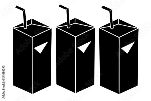 set of juice carton silhouette vector illustration