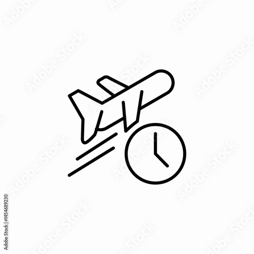 departure time icon sign vector