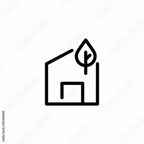 leaf house icon sign vector