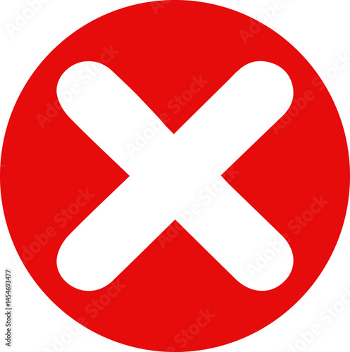 Red cross mark, cross sign in red color