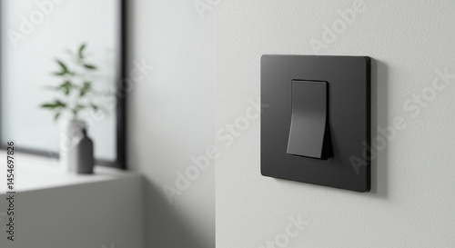 Modern matt black wall light switch