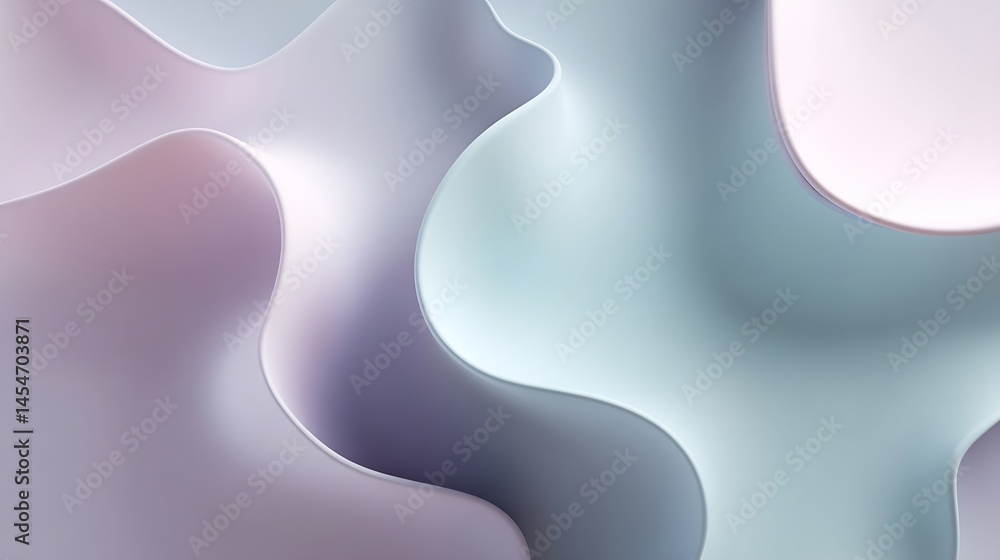 Subtle Pastel Waves: Soft Abstract Design in Lavender, Teal and White Tones Subtle Pastel Waves: Soft Abstract Design in Lavender, Teal and White Tones