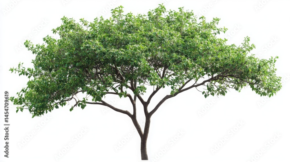 Obraz premium Isolated Green Tree with Lush Foliage on White Background