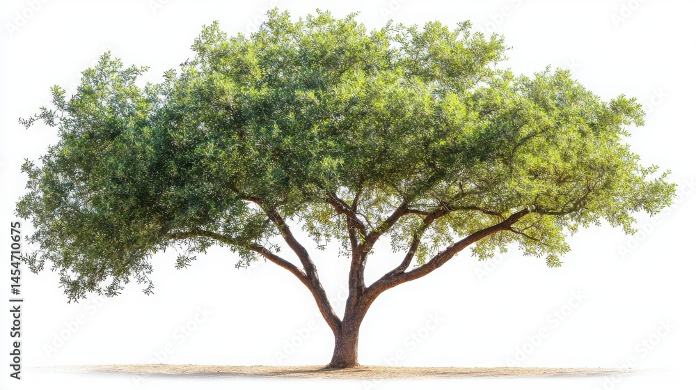 Isolated Lush Green Tree on White Background Isolated Lush Green Tree on White Background