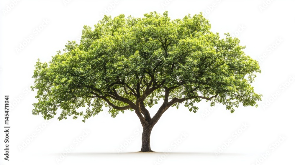Isolated Lush Green Tree on White Background Isolated Lush Green Tree on White Background
