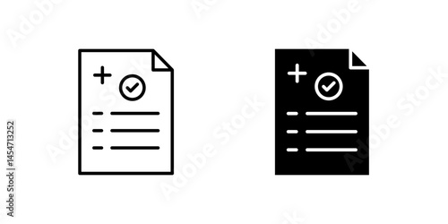 Vector icon set featuring medical report cards, perfect for healthcare and documentation designs